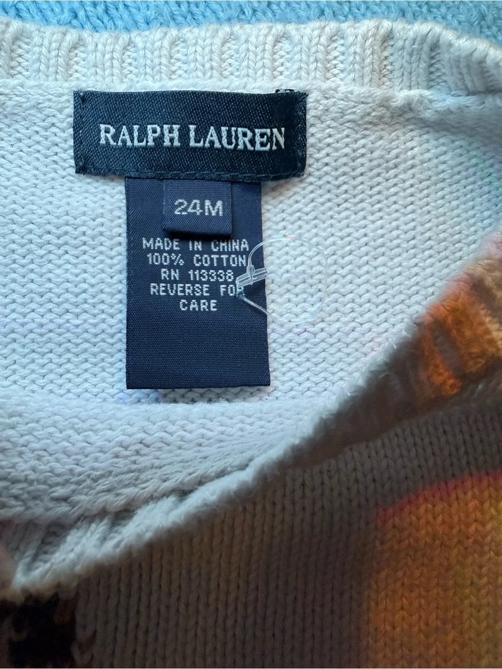 Ralph Lauren Yorkie Sweater 24M White Intarsia Knit Dog Puffed Shoulder Toddler